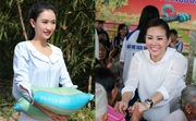 Hoa hậu Thu Hoài, Á hậu Hà Thu giản dị về miền tây tặng quà tết